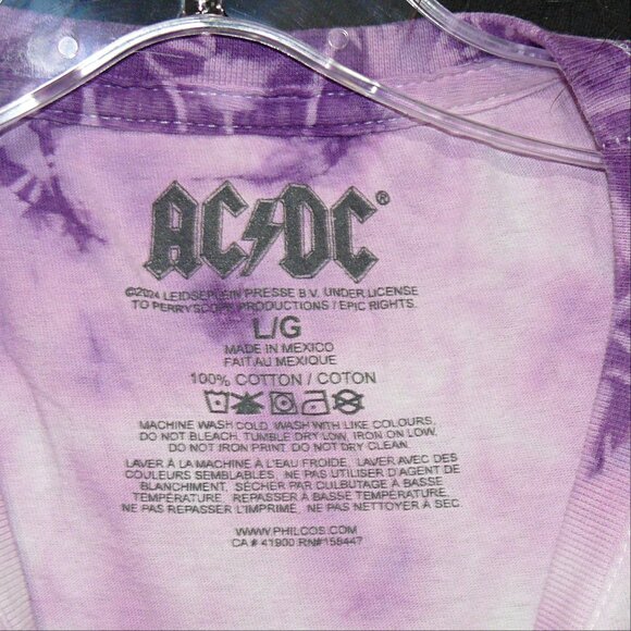 NWOT- AC/DC "HIGH VOLTAGE" Tie Dye Short Sleeve T-Shirt, Size Med & Large - Picture 3 of 4